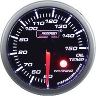 Température Huile ProSport Manomètre avec WARNING - 52 mm - Blanc
