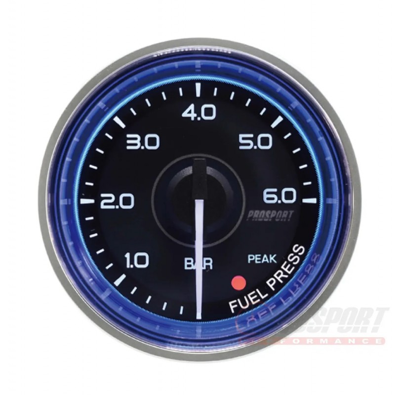 Presión de gasolina Manómetro Prosport - Ø52 mm - Crystal Blue