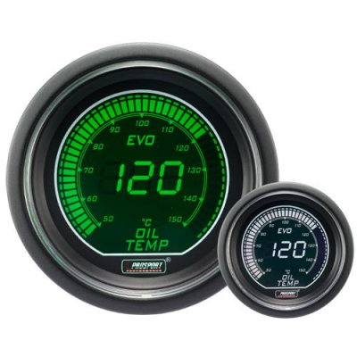 ProSport EVO gauge oil temperature - 52 mm - EVO - White-Green ProSport EVO gauge oil temperature - 52 mm - EVO - White-Green