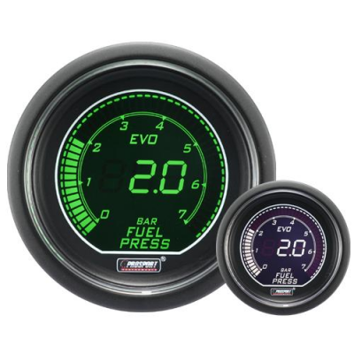 ProSport Fuel Pressure Gauge - 52mm - EVO - White/Green ProSport Fuel Pressure Gauge - 52mm - EVO - White/Green