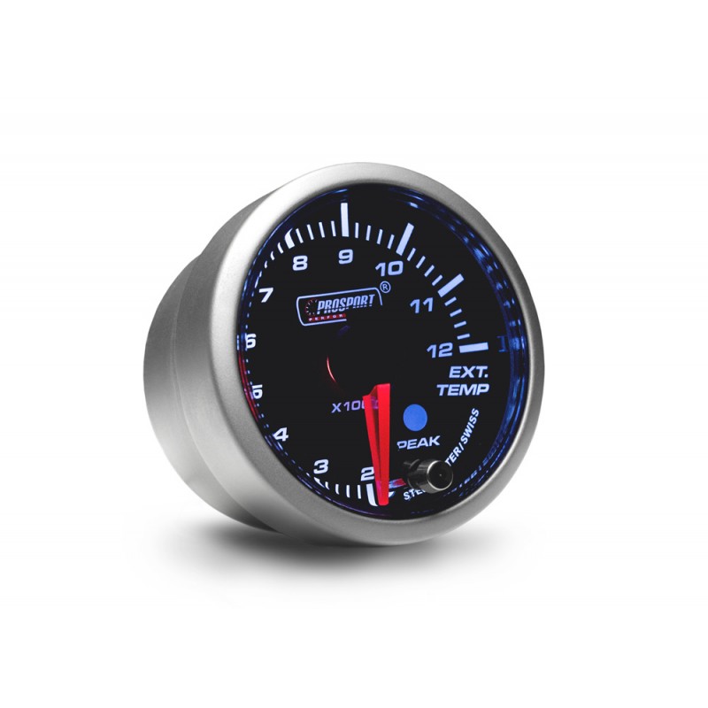 Température Gaz Echappement Prosport Manomètre 52mm EGT avec WARNING - Blanc Température Gaz Echappement Prosport Manomètre 52mm EGT avec WARNING - Blanc